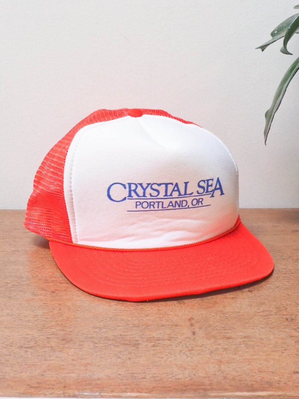 Vtg Crystal Sea Portland, OR Hat - Vintage Red and White Trucker Hat - Souvenir